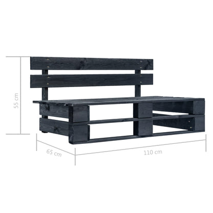 Panca da Giardino con Pallet in Legno Nera | homemem39