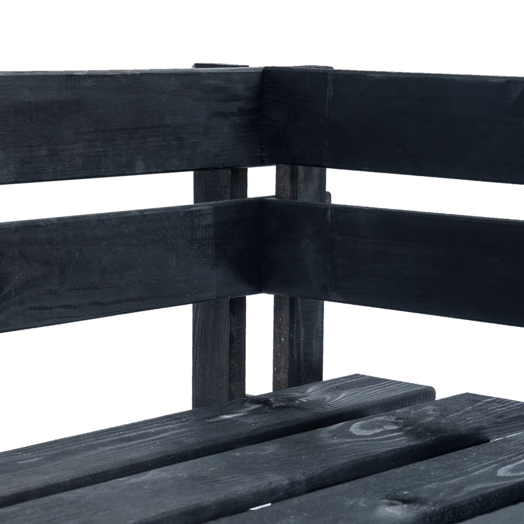 Panca Angolare da Giardino su Pallet in Legno Nera | homemem39