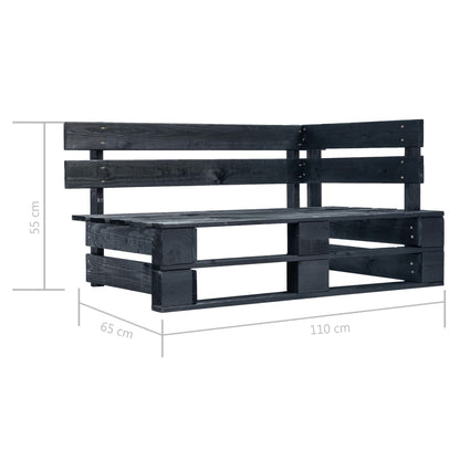 Panca Angolare da Giardino su Pallet in Legno Nera | homemem39
