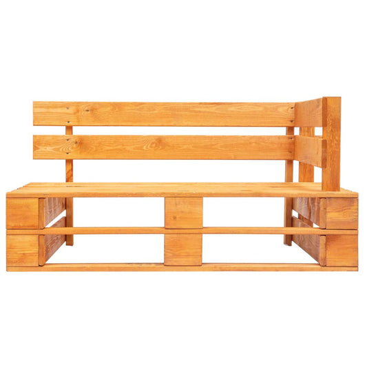 Panca Angolare da Giardino su Pallet in Legno ambra - homemem39