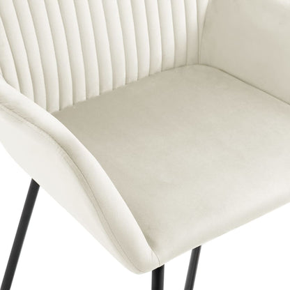 Dining Chairs 6 pcs Cream Velvet