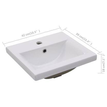 Lavabo da Incasso 42x39x18 cm in Ceramica Bianco - homemem39