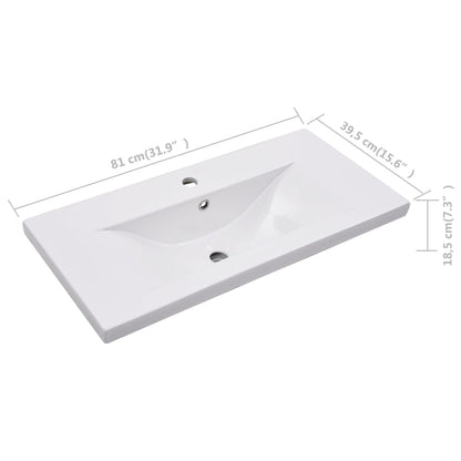Lavabo da Incasso 81x39,5x18,5 cm in Ceramica Bianco - homemem39