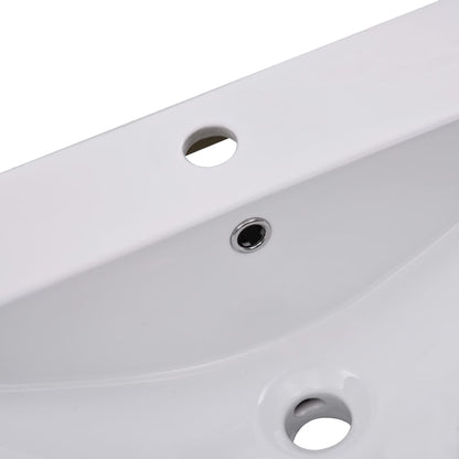 Lavabo da Incasso 101x39,5x18,5 cm in Ceramica Bianco