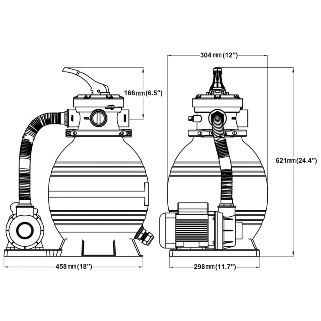 Pompe con Filtro a Sabbia 2 pz 400 W 11000 l/h | homemem39