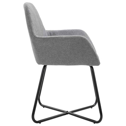 Sedie da Pranzo 6 pz Grigio Chiaro in Tessuto