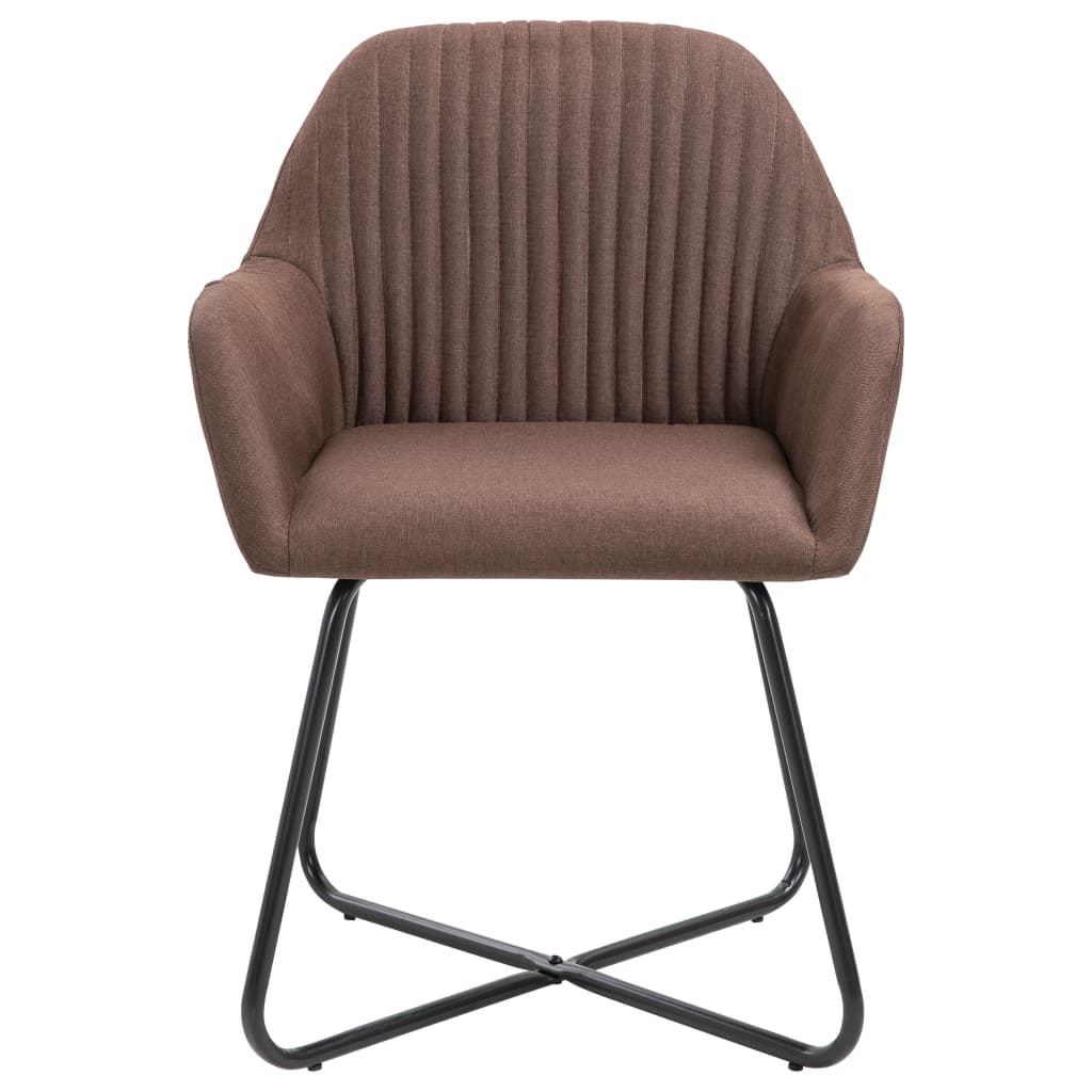 Dining Chairs 4 pcs Brown in Fabric