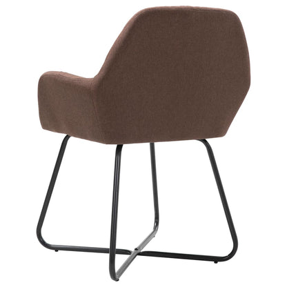 Dining Chairs 4 pcs Brown in Fabric