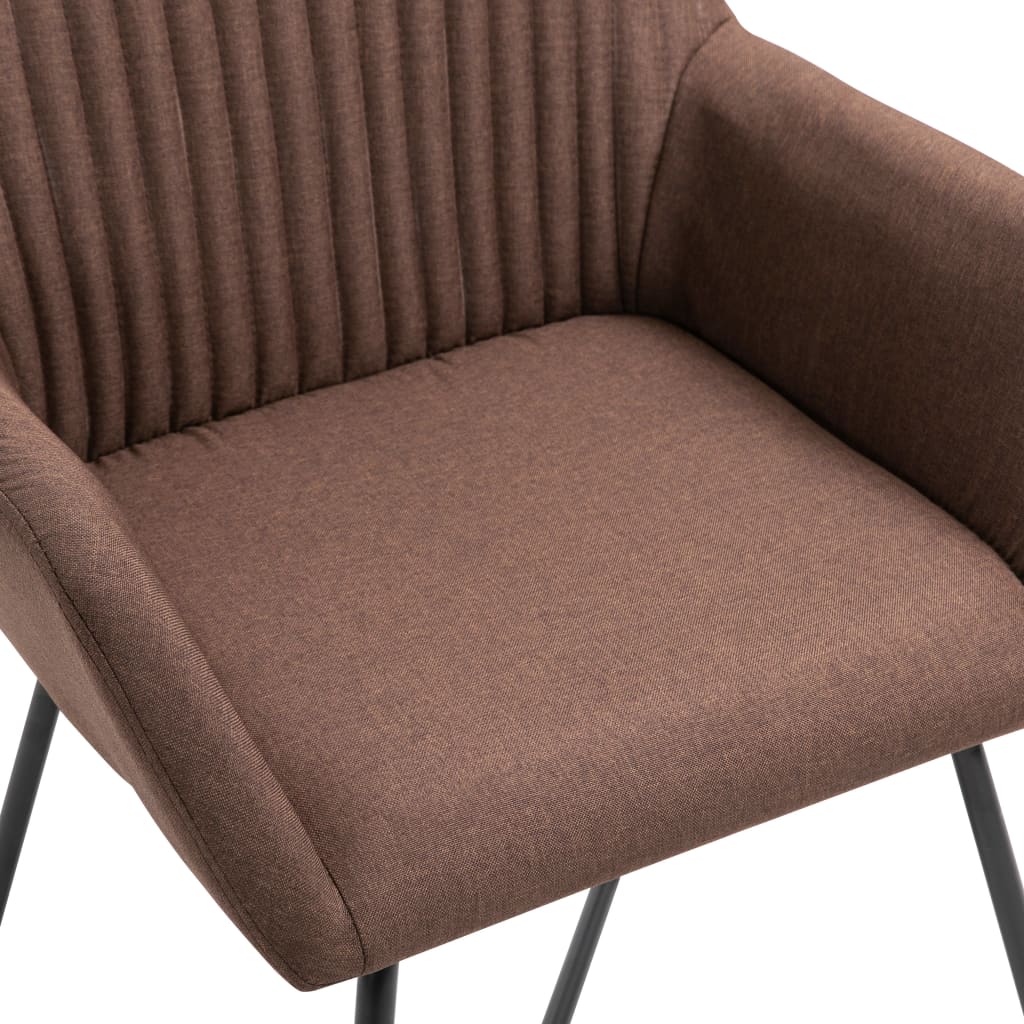 Dining Chairs 4 pcs Brown in Fabric