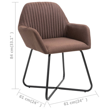 Dining Chairs 4 pcs Brown in Fabric