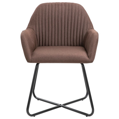 Dining Chairs 6 pcs Brown in Fabric