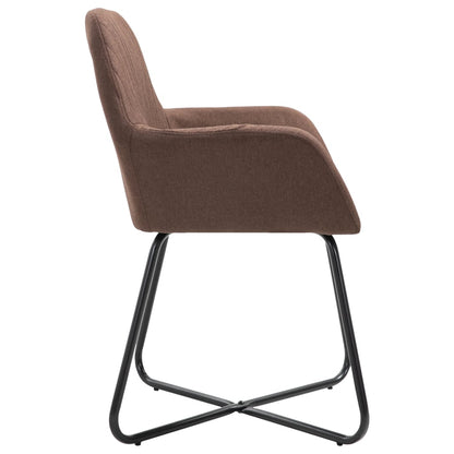 Dining Chairs 6 pcs Brown in Fabric