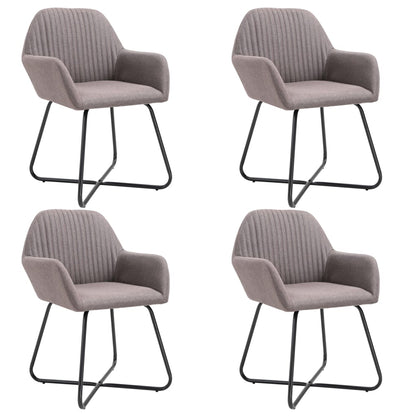 Dining Chairs 4 pcs Taupe Gray Fabric