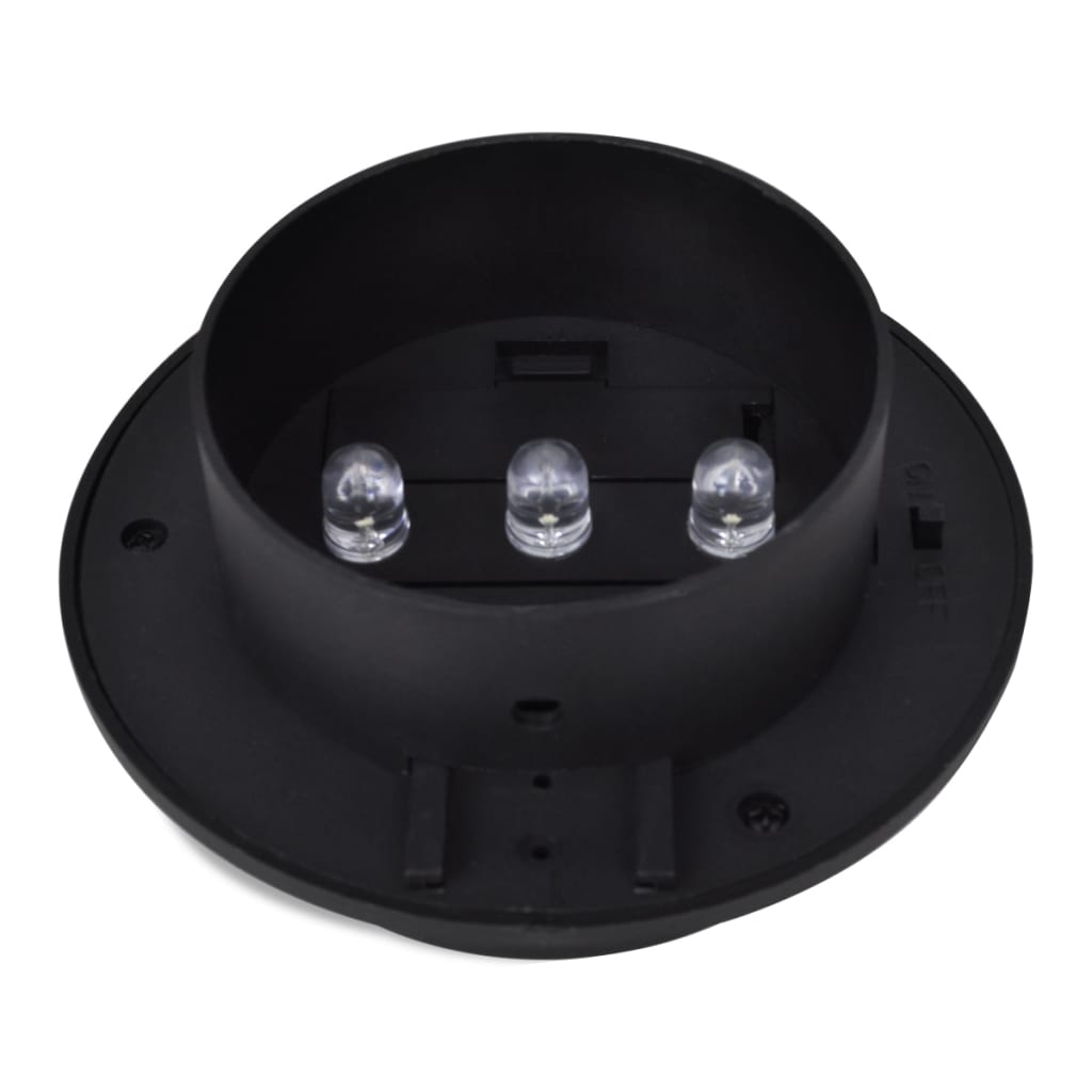 Lampade Solari da Esterno per Recinzioni 12 pz LED Nero - homemem39