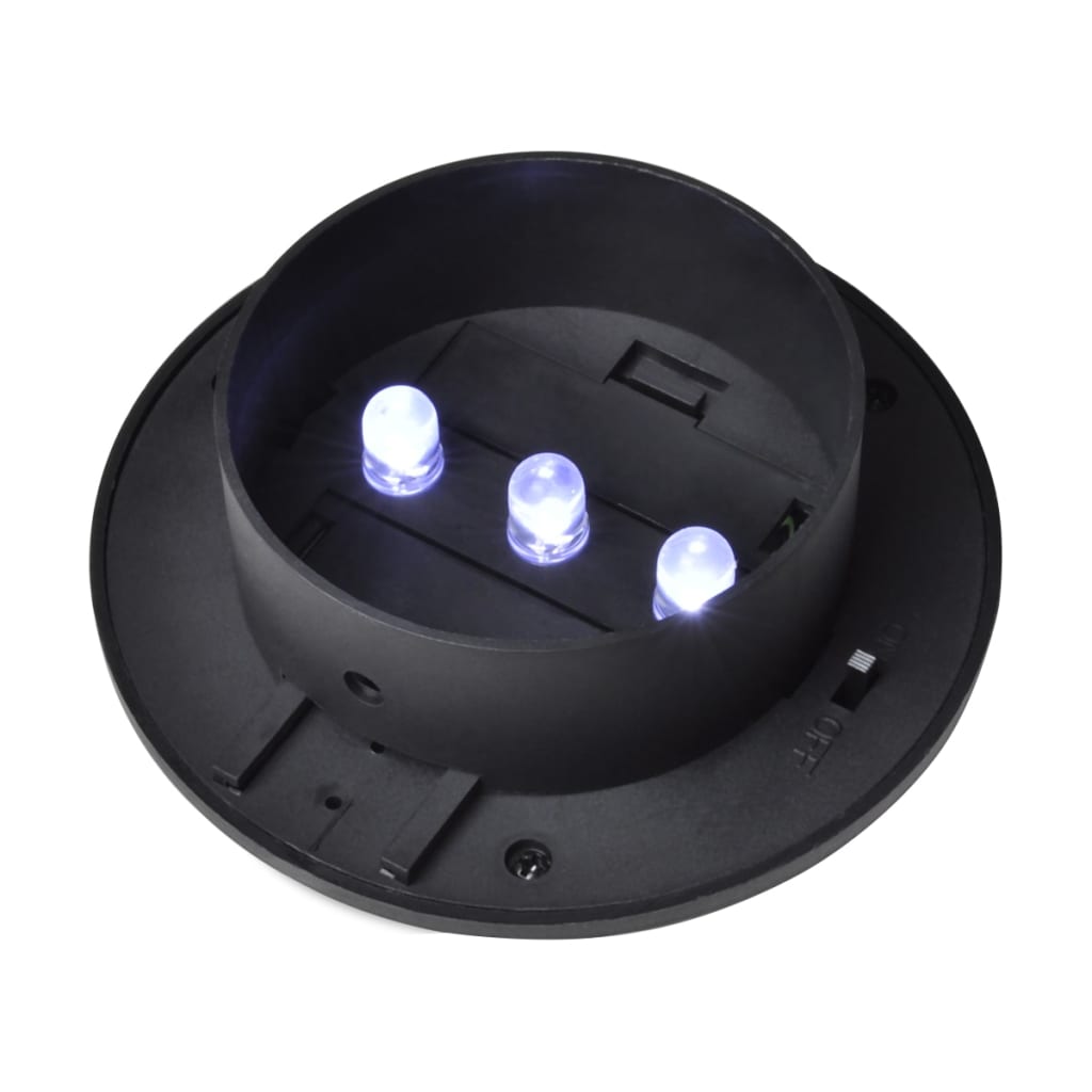 Lampade Solari da Esterno per Recinzioni 12 pz LED Nero - homemem39