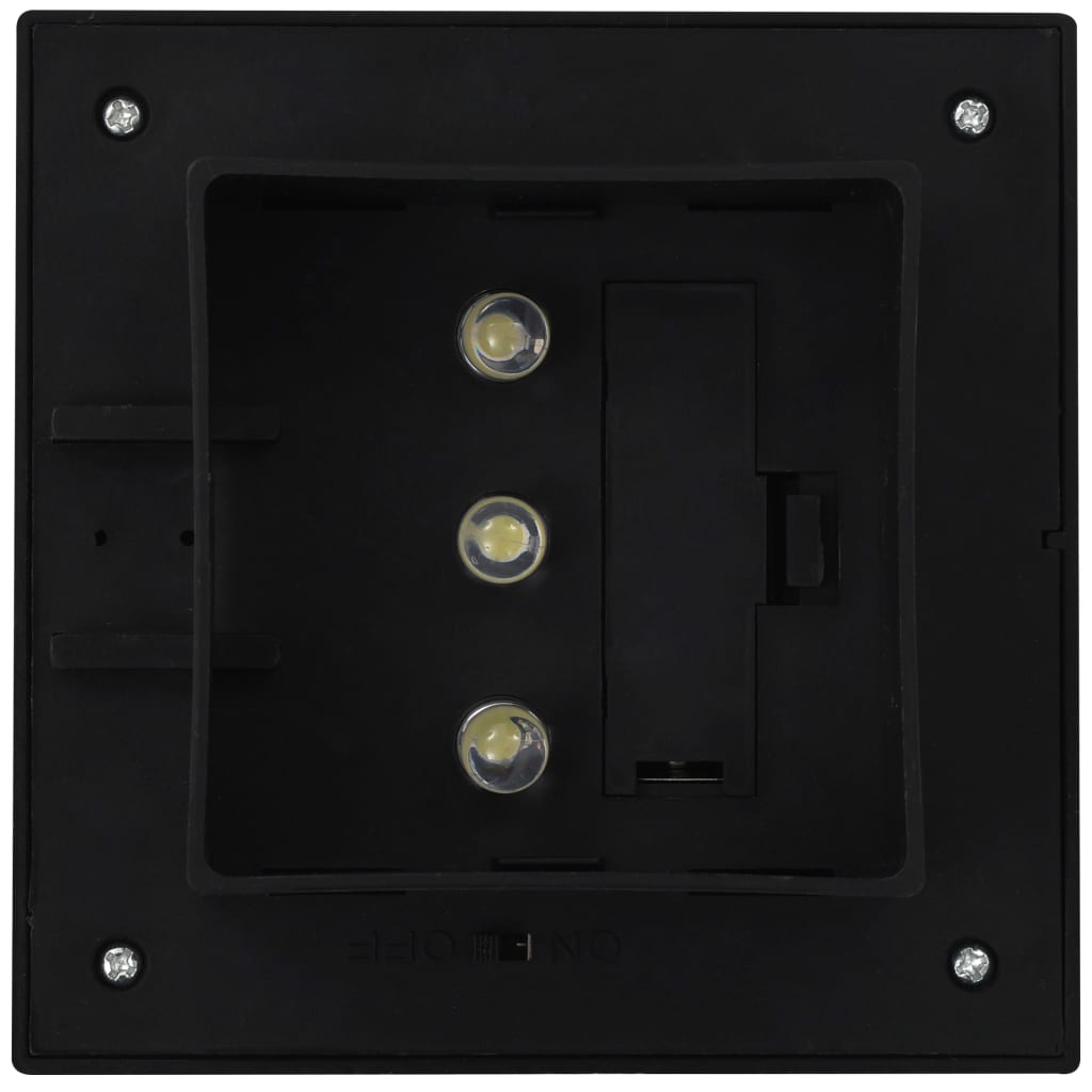 Lampade Solari da Esterno 12 pz LED Quadrate 12 cm Nere - homemem39