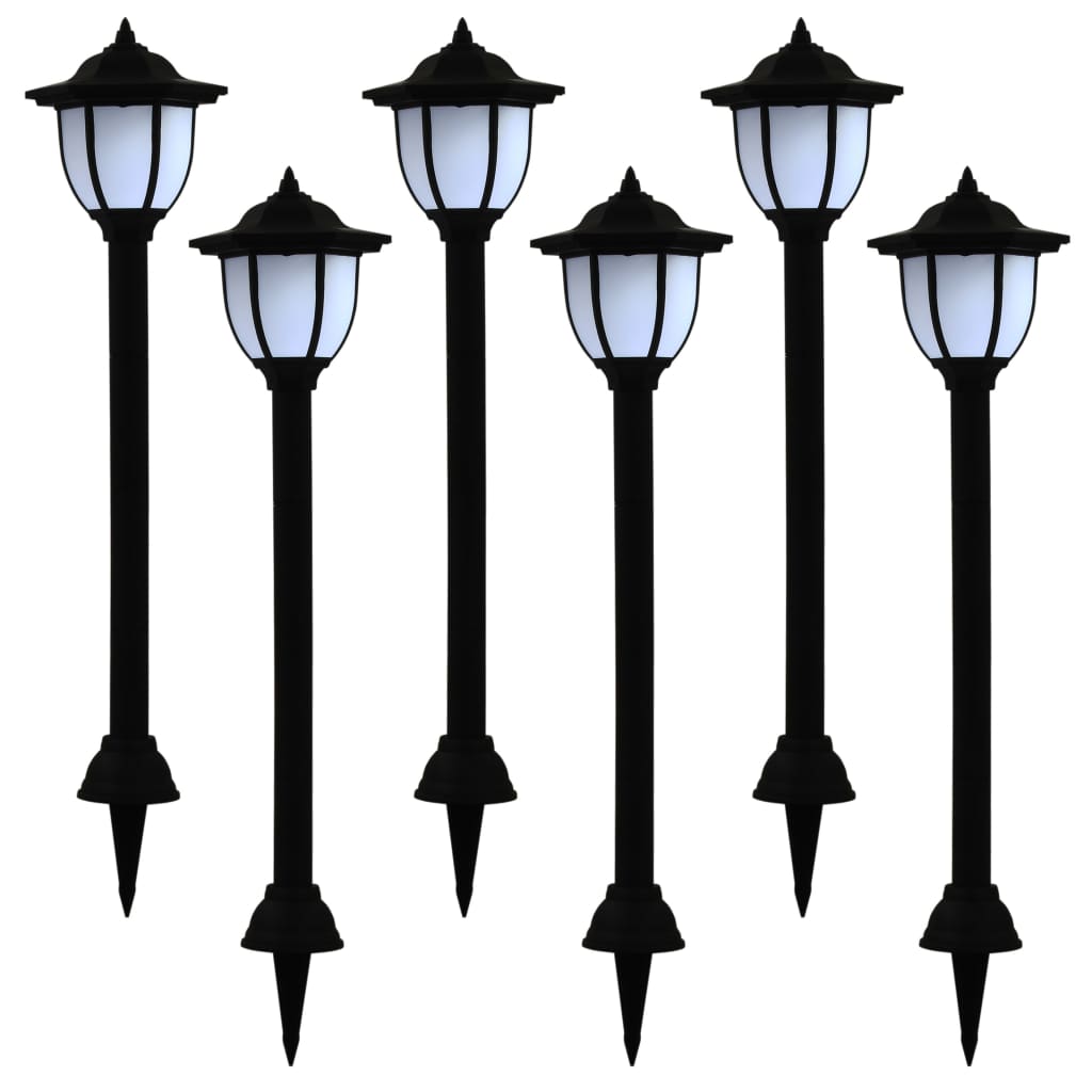 Outdoor Solar Lamps 6 pcs Black LEDs