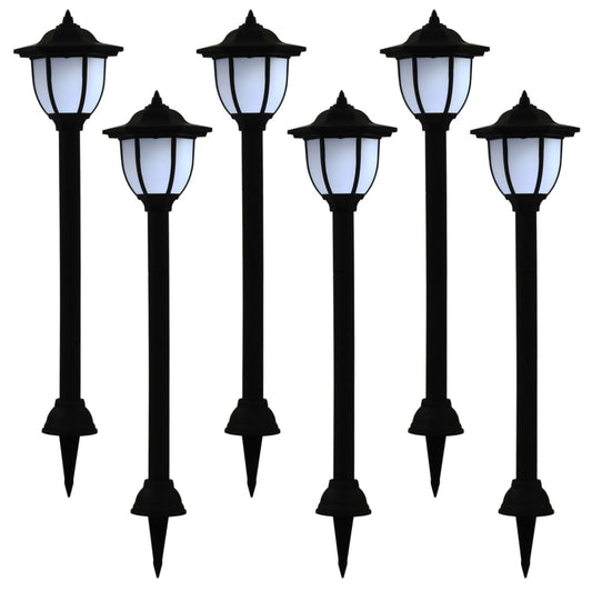 Outdoor Solar Lamps 6 pcs Black LEDs