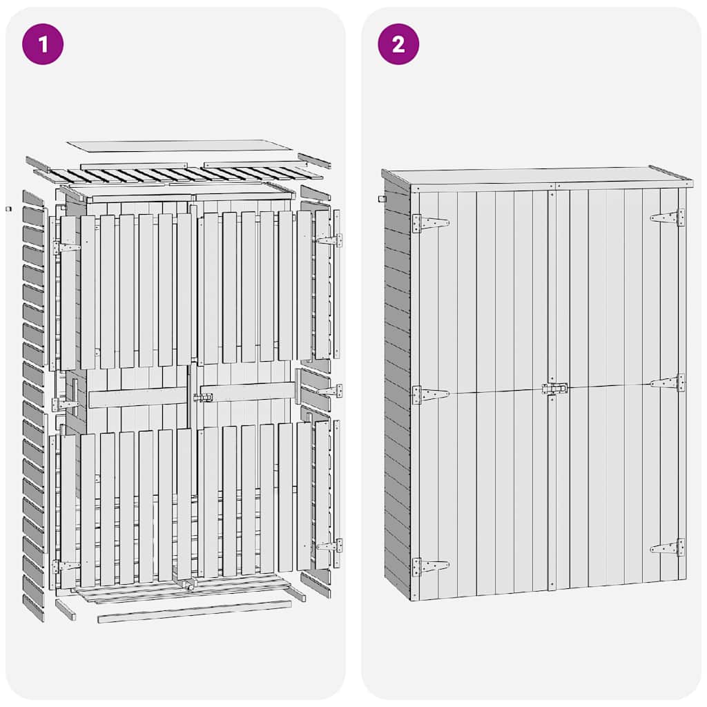 Rimessa Attrezzi da Giardino 123x50x171cm in Pino Impregnato - homemem39