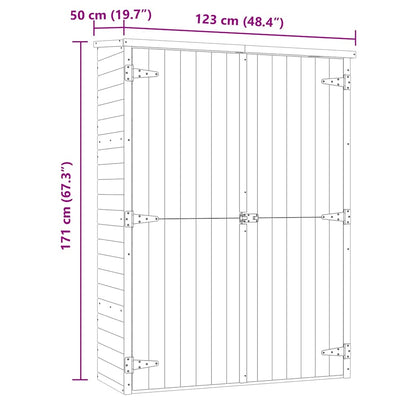 Rimessa Attrezzi da Giardino 123x50x171cm in Pino Impregnato - homemem39