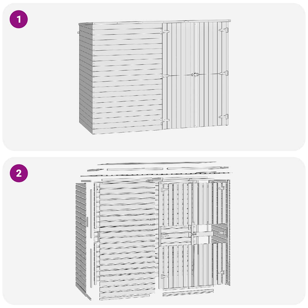 Ripostiglio da Giardino 232x110x170 in Legno di Pino Impregnato - homemem39