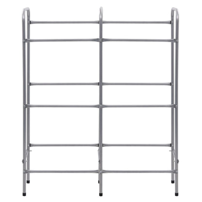 Supporto con Ripiani per 6 Casse Argento 96x33x116 cm Acciaio