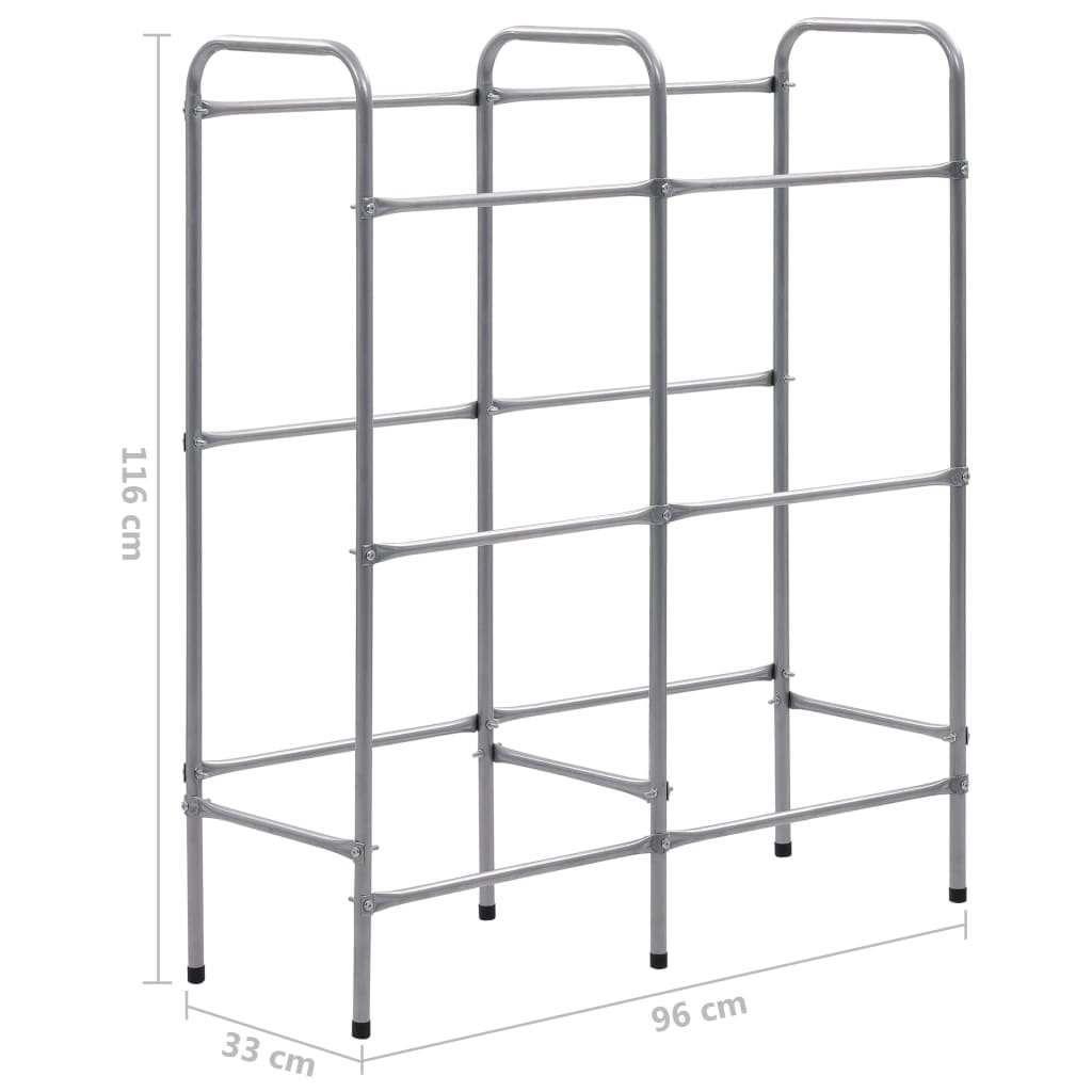 Supporto con Ripiani per 6 Casse Argento 96x33x116 cm Acciaio | homemem39
