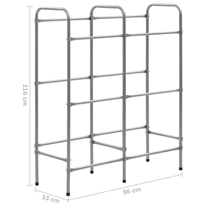 Supporto con Ripiani per 6 Casse Argento 96x33x116 cm Acciaio | homemem39