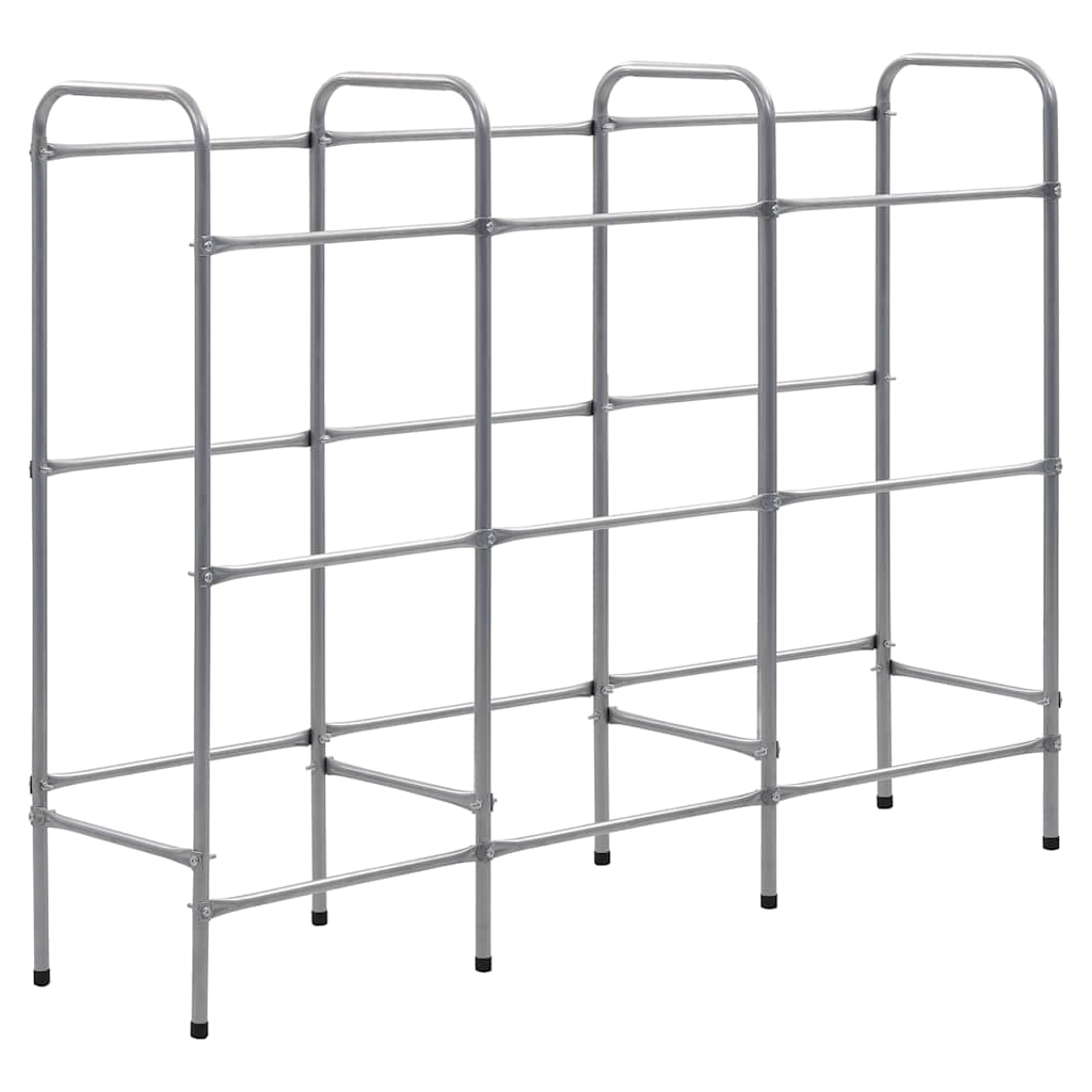 Supporto con Ripiani per 9 Casse Argento 145x33x116 cm Acciaio | homemem39