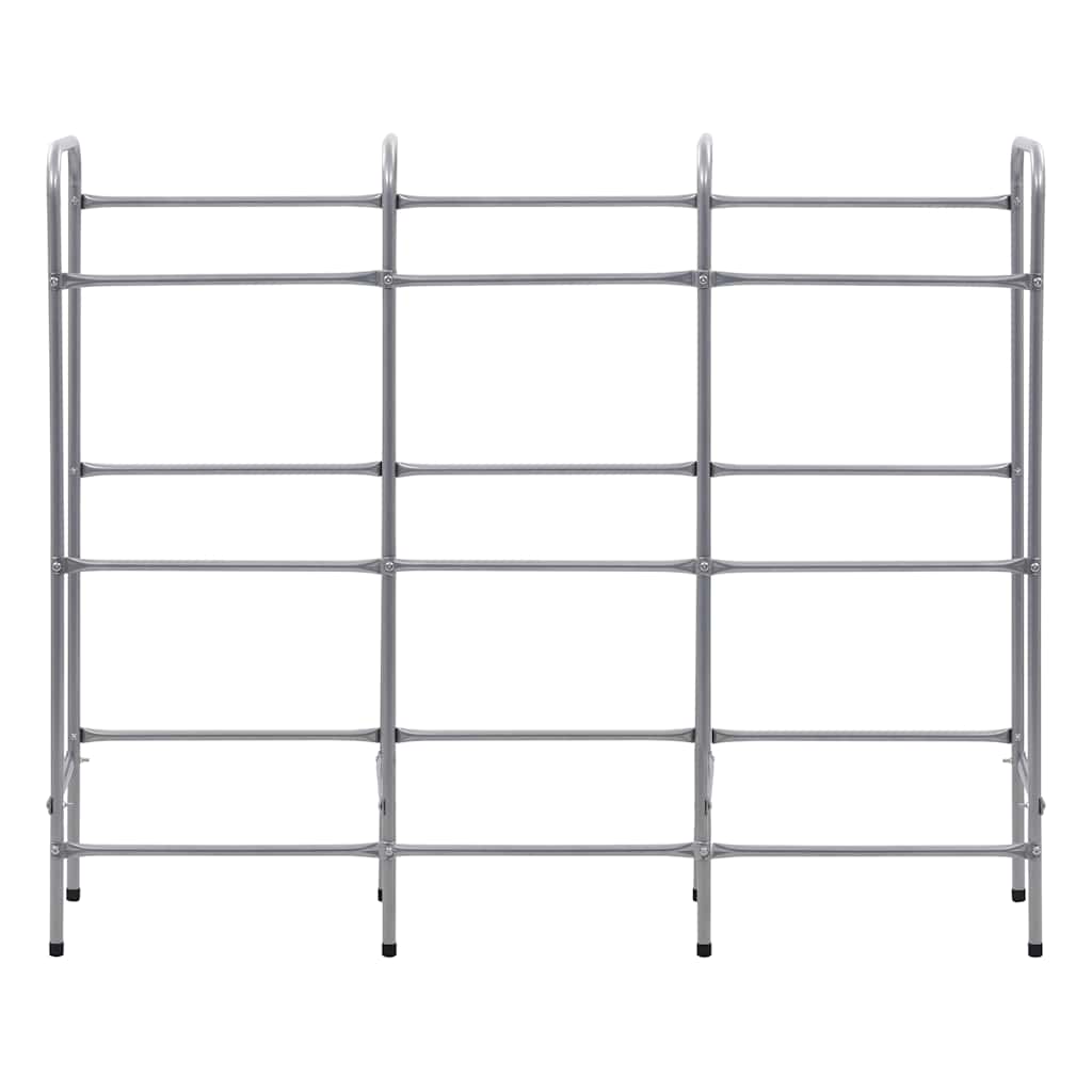 Supporto con Ripiani per 9 Casse Argento 145x33x116 cm Acciaio | homemem39