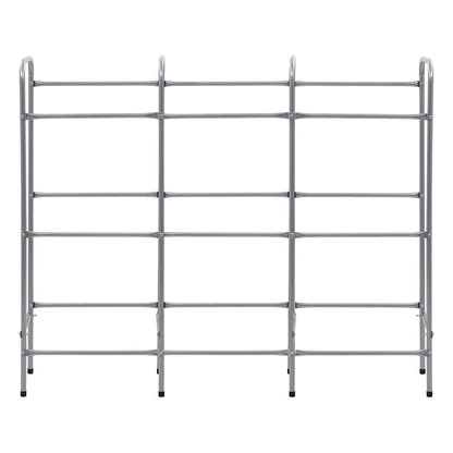 Supporto con Ripiani per 9 Casse Argento 145x33x116 cm Acciaio | homemem39