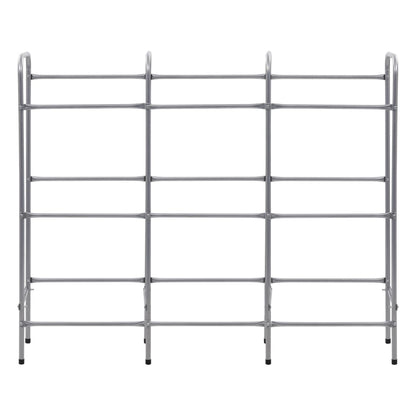 Supporto con Ripiani per 9 Casse Argento 145x33x116 cm Acciaio - homemem39