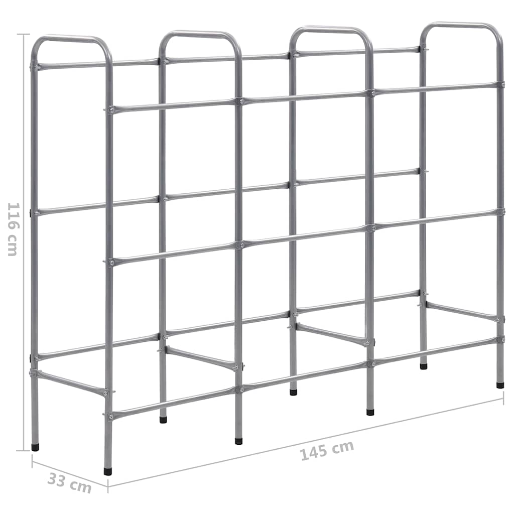 Supporto con Ripiani per 9 Casse Argento 145x33x116 cm Acciaio | homemem39