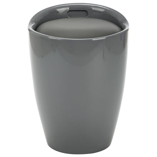 Sgabello con Contenitore Grigio in Similpelle | homemem39