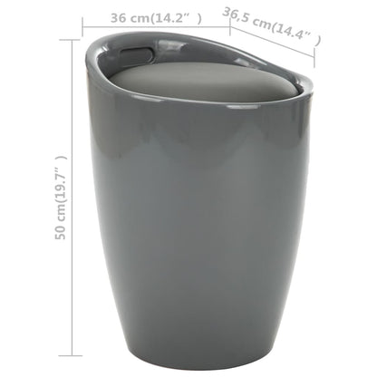 Sgabello con Contenitore Grigio in Similpelle | homemem39