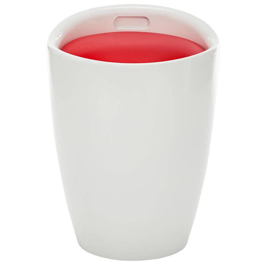 Sgabello con Contenitore Bianco e Rosso Vino Similpelle | homemem39