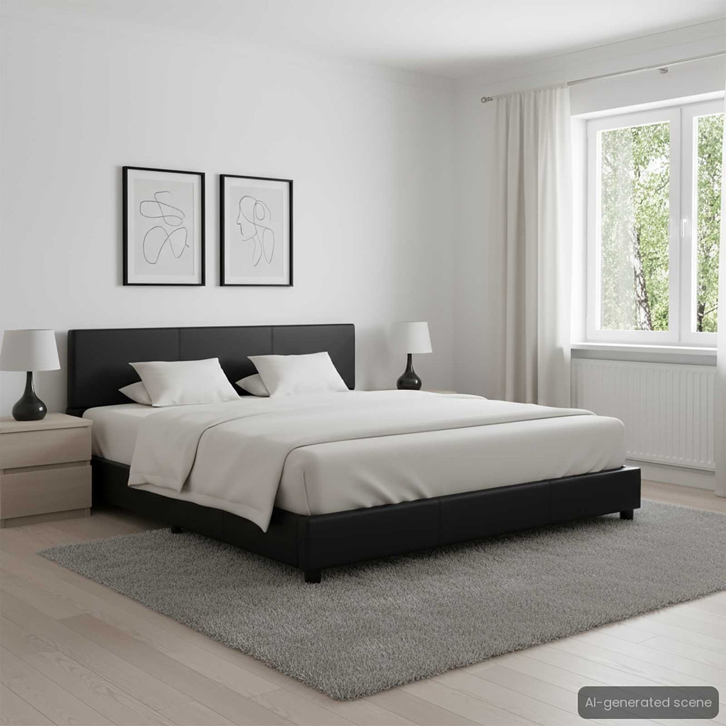 Giroletto Nero in Similpelle 120x200 cm