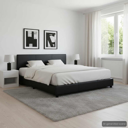 Giroletto Nero in Similpelle 140x200 cm