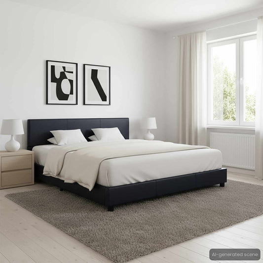Giroletto Nero in Similpelle 160x200 cm