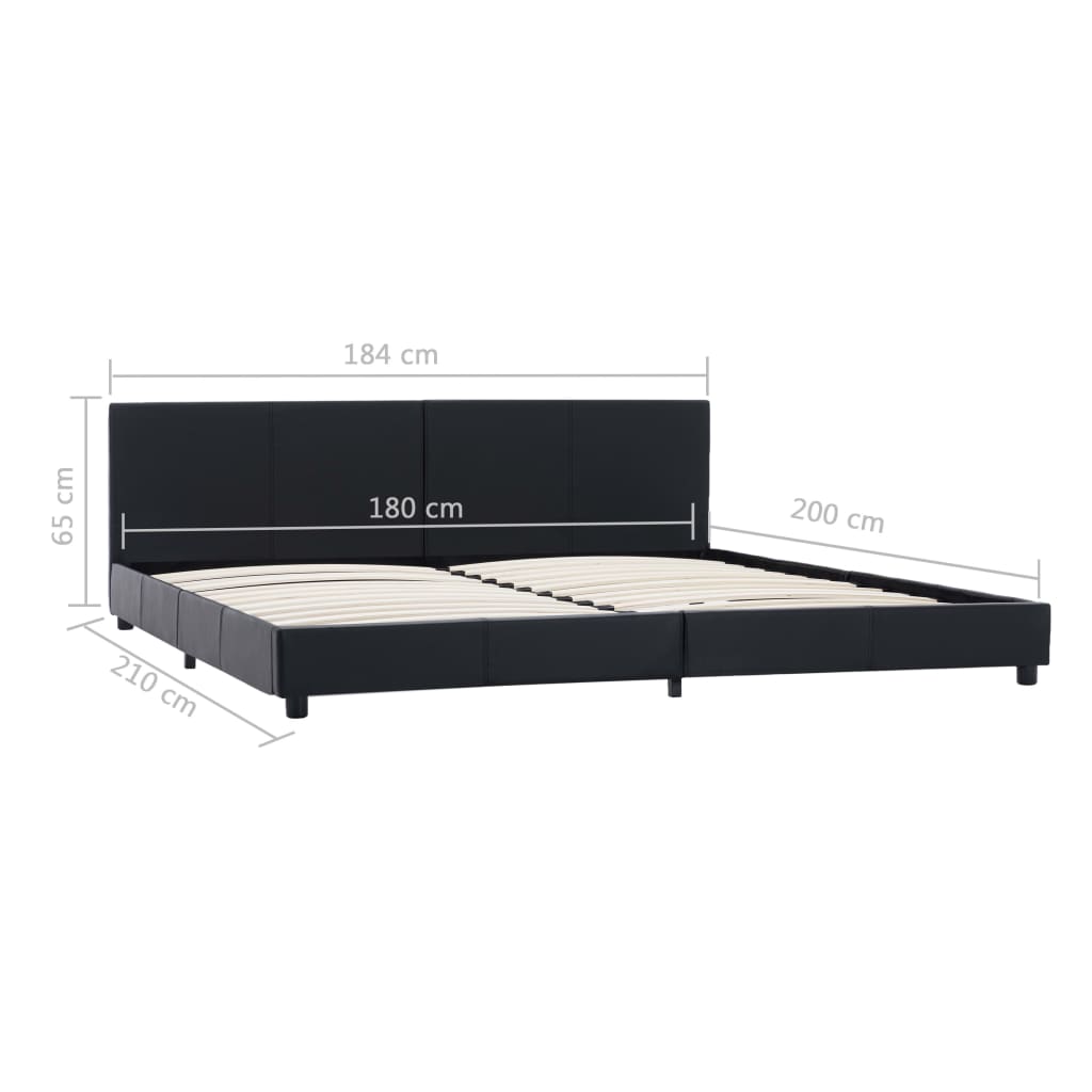 Giroletto Nero in Similpelle 180x200 cm | homemem39