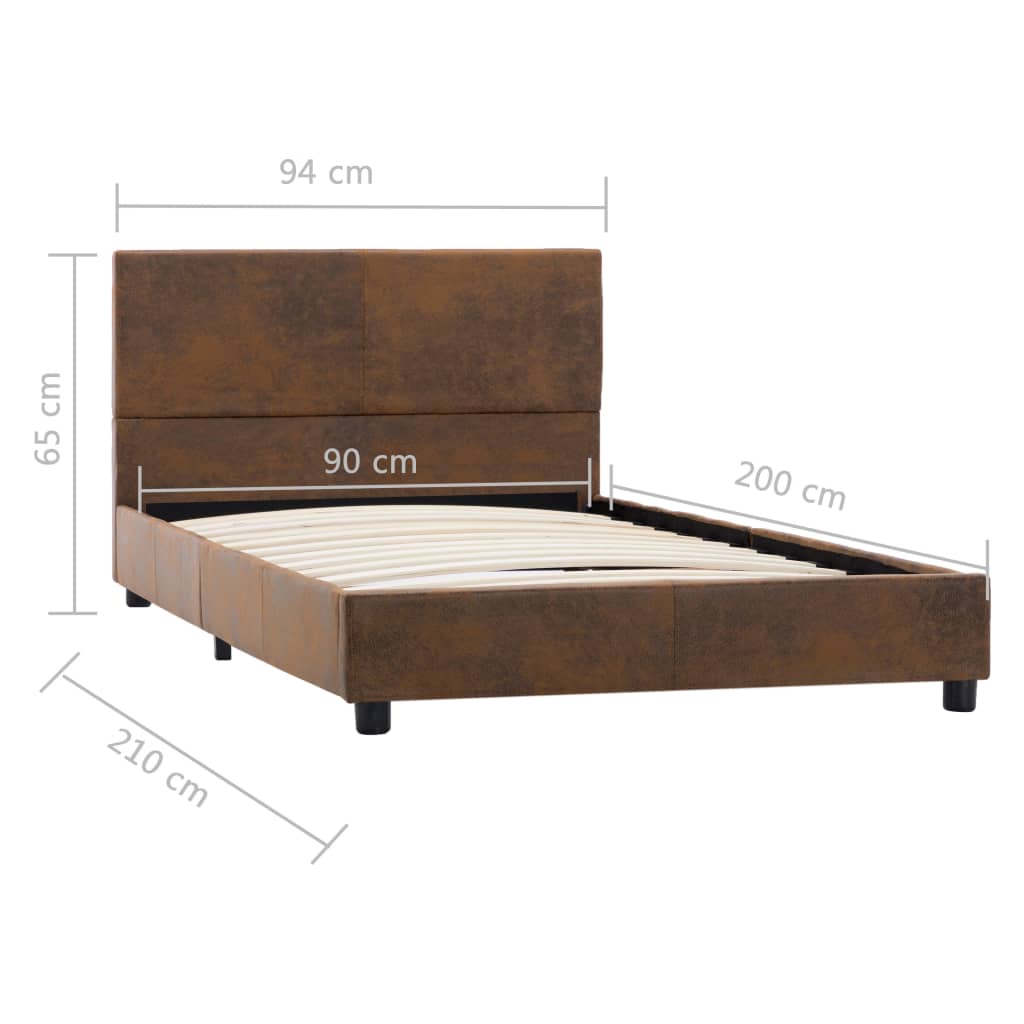 Giroletto Marrone in Similpelle Scamosciata 90x200 cm | homemem39