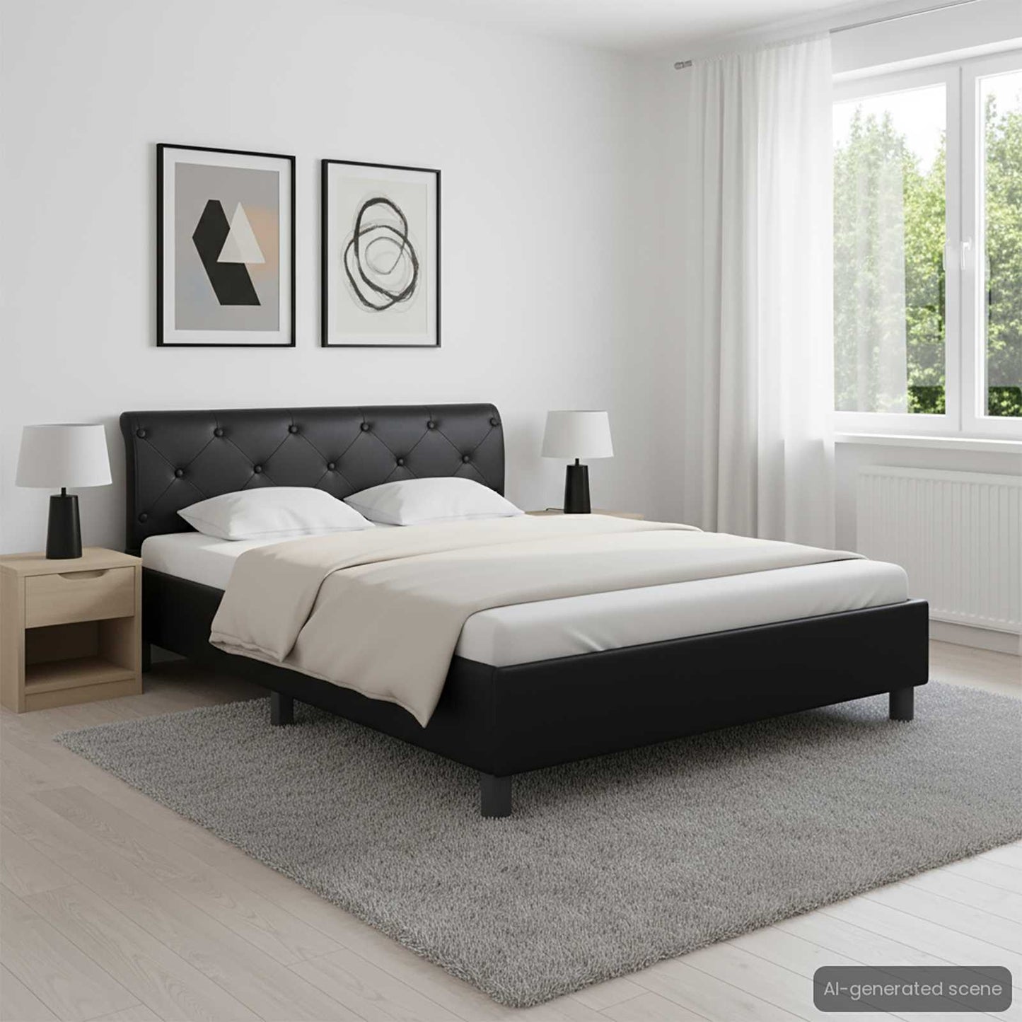 Giroletto Nero in Similpelle 140x200 cm