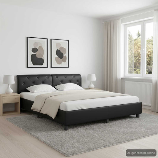 Giroletto Nero in Similpelle 160x200 cm