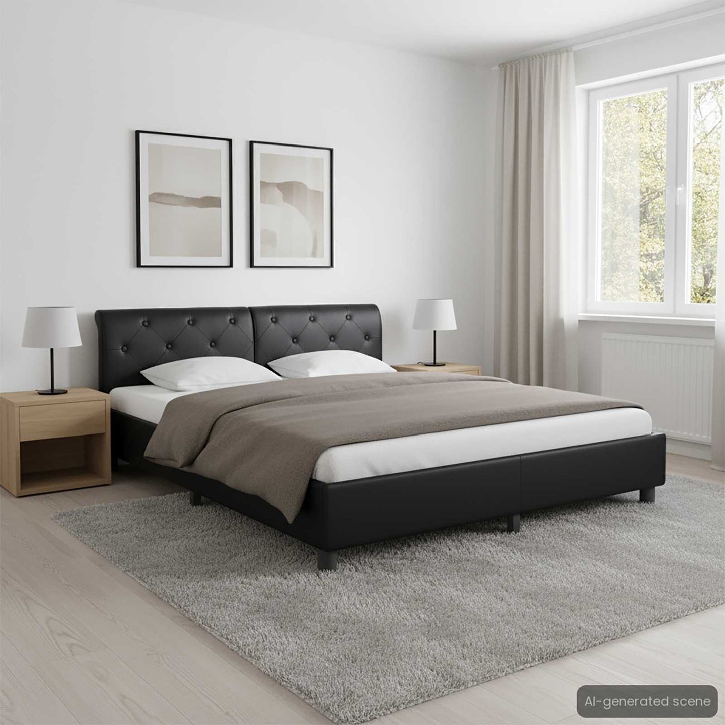 Giroletto Nero in Similpelle 180x200 cm