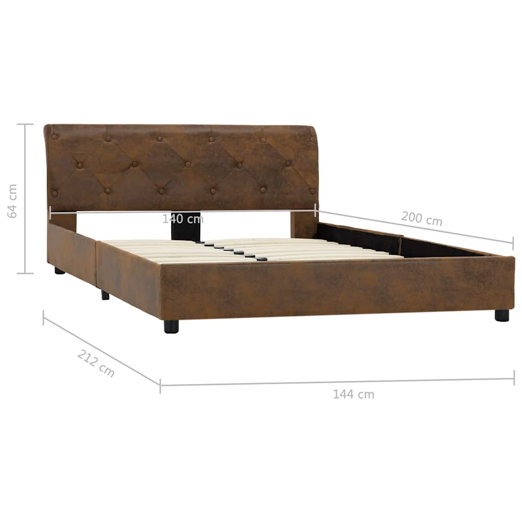 Giroletto Marrone in Similpelle Scamosciata 140x200 cm