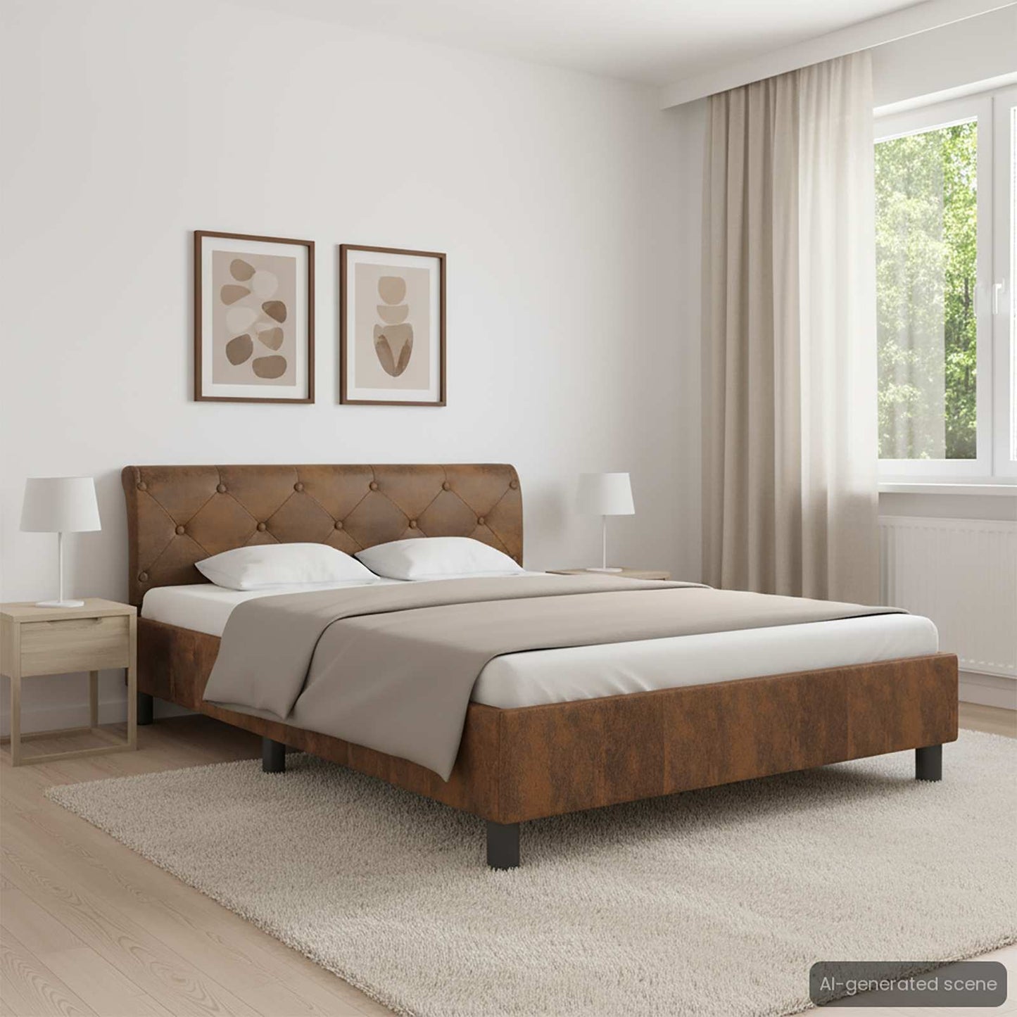 Giroletto Marrone in Similpelle Scamosciata 140x200 cm