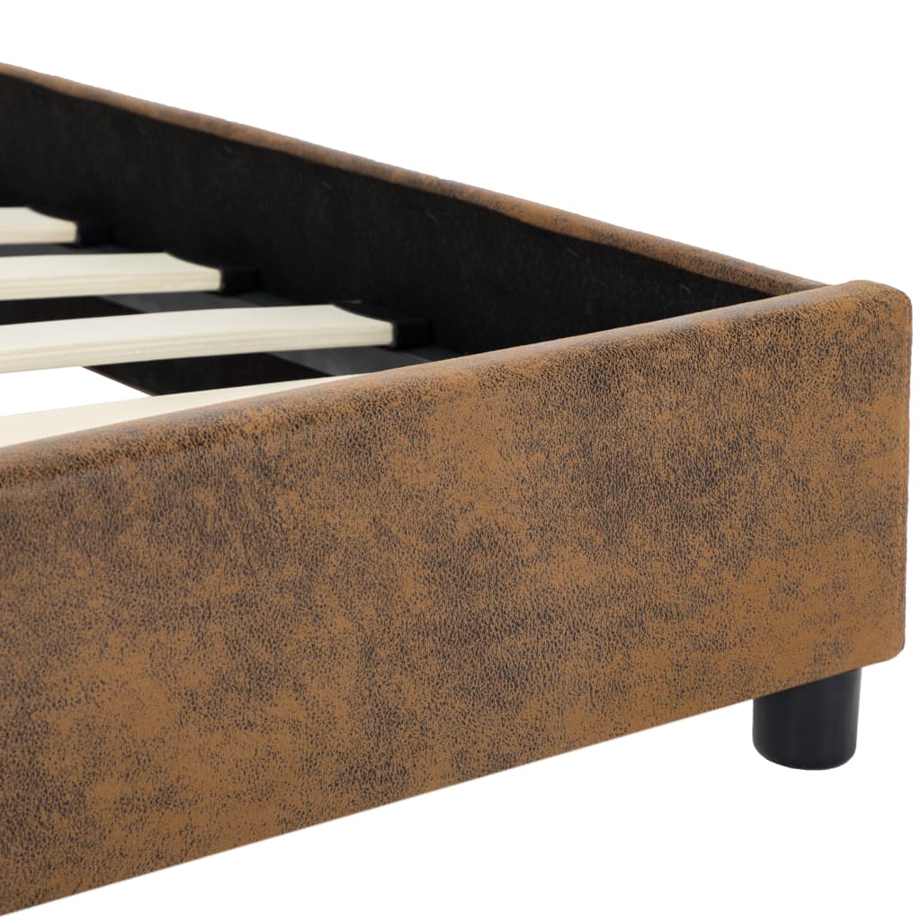 Giroletto Marrone in Similpelle Scamosciata 160x200 cm