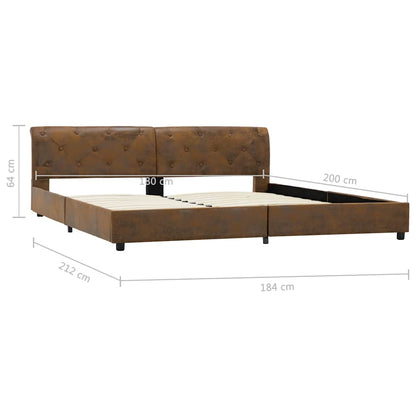 Giroletto Marrone in Similpelle Scamosciata 180x200 cm