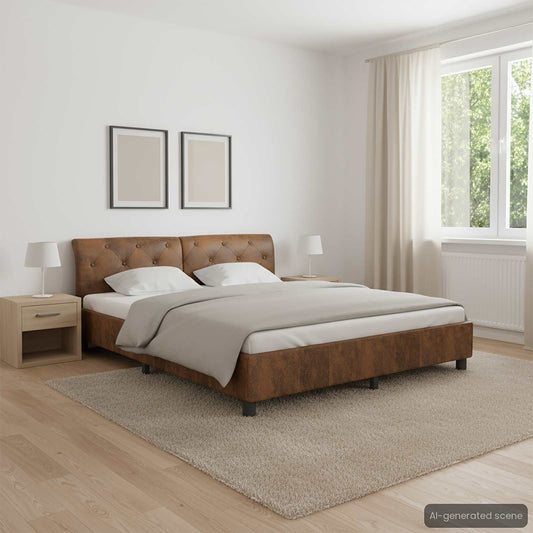 Giroletto Marrone in Similpelle Scamosciata 180x200 cm