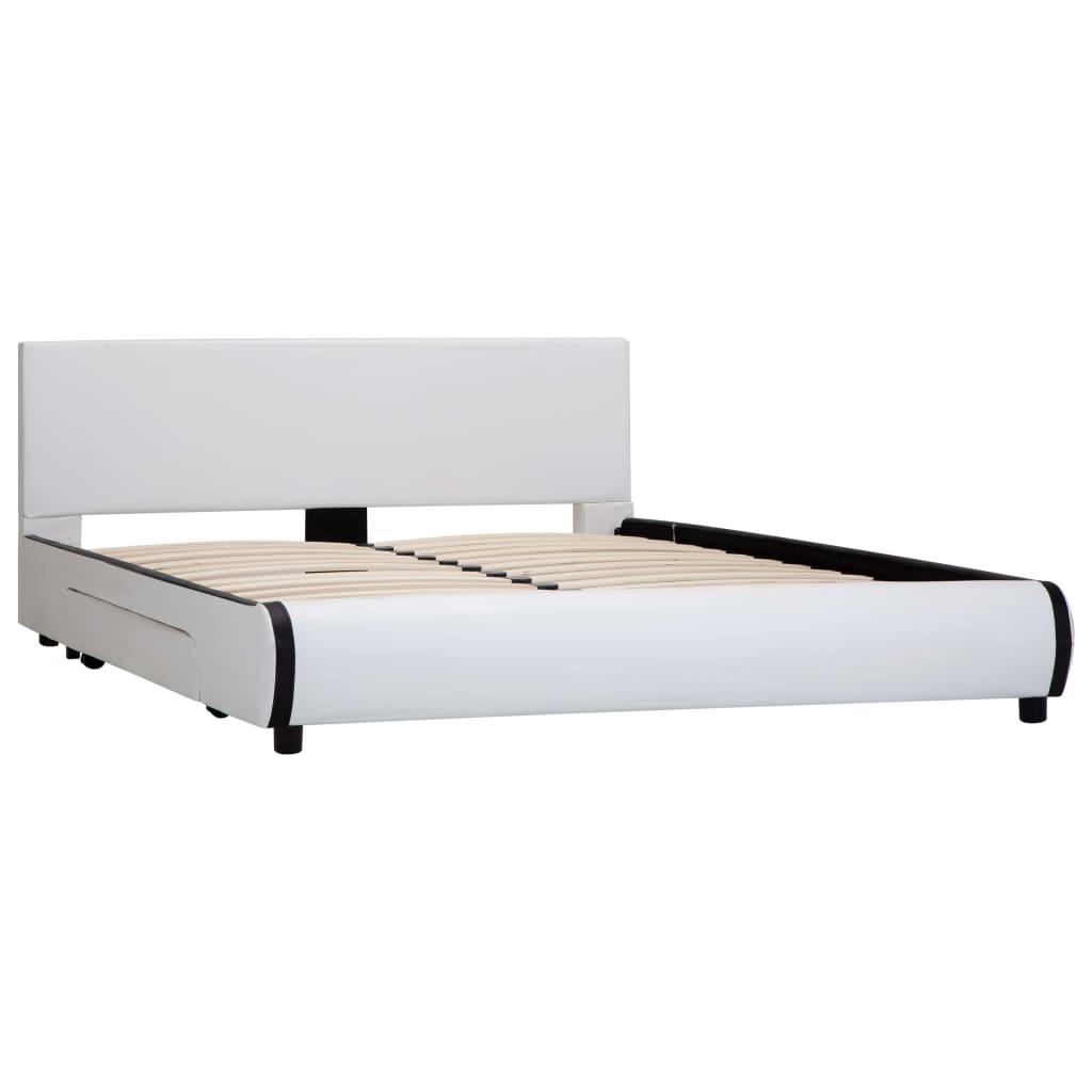 Giroletto con Cassetti Bianco in Similpelle 140x200 cm